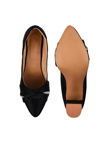 Image of TRYME Chunky Heel Bellies Women's Fashion Pointed Block Heel Pump Shoes for Party and Formal Occasions