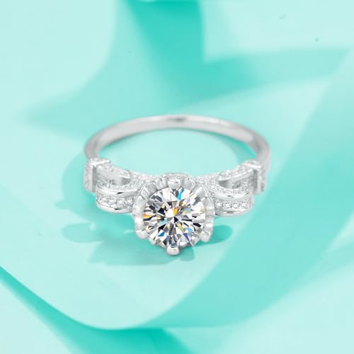 14K Gold 1 Carat Promise Rings for Women,VVS1 D-color Elegance Diamond Ring,Valentines Day Gifts for Her4