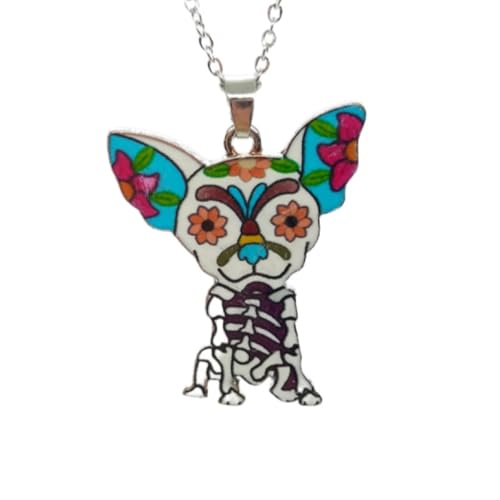 Collier chien dessin animé pendentif émail chaîne ras du cou bijoux