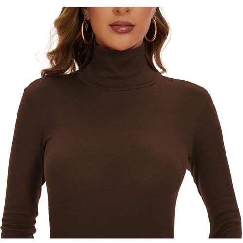 Image of Ribbed Turtleneck Dress Long Sleeve Sexy Bodycon Dresses