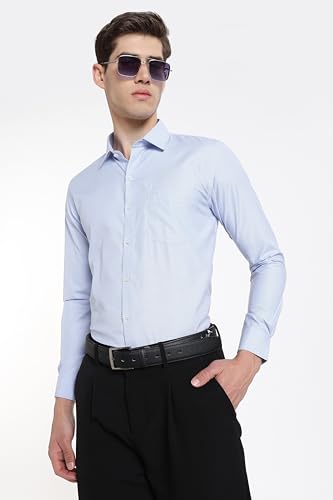 Image of Men's Solid Formal Shirt | Premium Cotton Rich Full Sleeves Shirt | Comfort Fit Office Wear Shirt with Single Chest Pocket | Stylish Casual & Formal Shirt for Men
