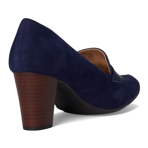 Image of SHODENSE Women Chunky Kitten Heel Pumps Shoes Round Closed Toe Slip On Suede Penny Loafers Matte Block Mid Heels Dress Loafer Almond Toe Comfort Oxford Shoes Office Work Classic Elegant 4-11 M US