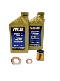 Image of Yamaha WR 450 F (2007-2015) all Models Oil Filter Change Kit Yamaha Part# 5D3-13440-09-00 and 2 Quarts Hi Performance Synthetic LUB-10W40-FS-12