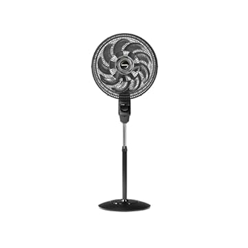 Ventilador de Coluna Mallory Athos 140W, Silencioso, Com Hélice de 15 pás, Grade Especial em Sistema TS, Máxima Vazão e Mínimo Ruído - PR – GR - 220V