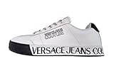 VERSACE JEANS COUTURE Zapatos Zapatillas Zapatillas Hombre de Cuero 74YA3SK6 Court Blanco, Color blanco., 42 EU