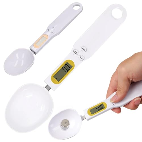 PARENCE.- Báscula de Cocina Electrónica Precisa 0.1g a 500g – Cuchara con Pantalla LCD – Función TARA – Unidades g/oz/ml – Cuchara Desmontable – Báscula Digital para Cocina, Pastelería, Café