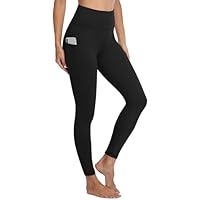Gayhay Leggings Damen High Waist Sport Leggins mit Taschen Blickdicht Sporthose Lang Hose Bauchweg Laufhose für Sport Yoga Gym Schwarz S-M