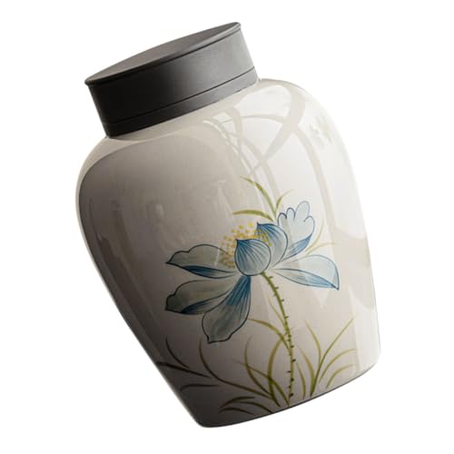 IMIKEYA Tarro de Té de Porcelana Chino Frasco Hermético Tapa Recipiente para Almacenar Té Suelto Accesorio Decorativo para Cocina Regalo de Inauguración
