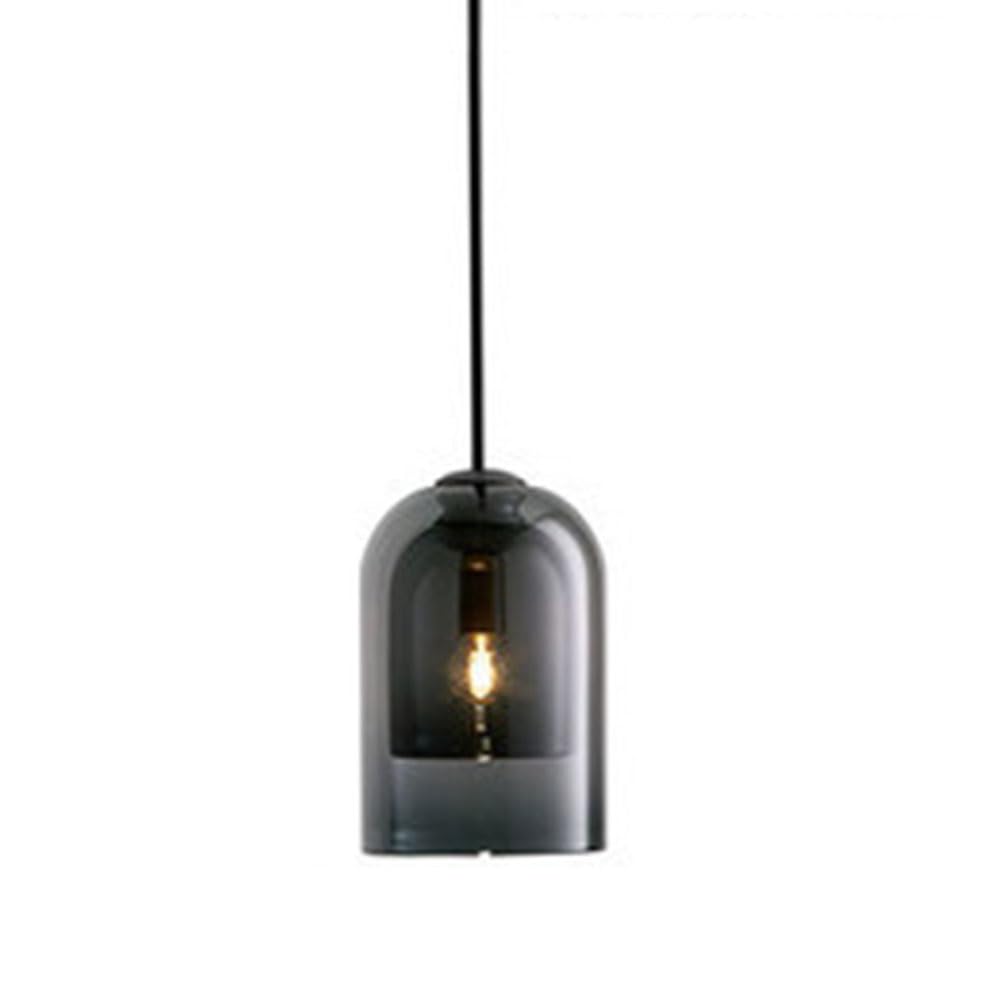 Iluminación colgante mini globo gris ahumado para dormitorio