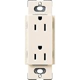 Lutron Claro 15 Amp Duplex Outlet, SCR-15-ES, Eggshell