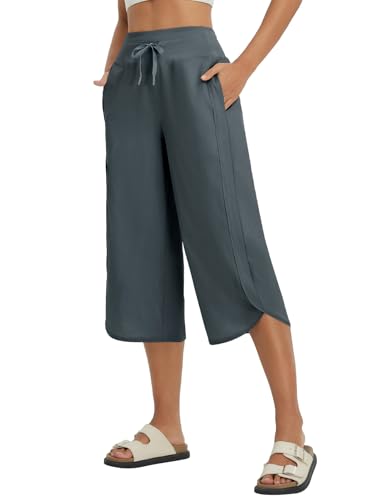 baleaf Damen Sommerhose Lockere Freizeithose Leichte Hosen sind atmungsaktiv Grau XXL