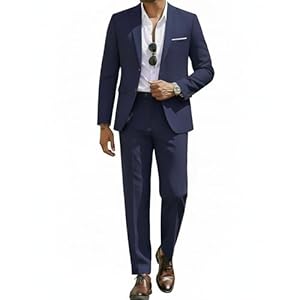 COOFANDY Men’s 2 Piece Suits Classic Fit 2 Button Casual Suits Sets Blazer Jacket and Dress Pants for Wedding Business Prom