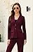 Women's 2 Piece Suits Business Casual Outfits Long Sleeve Solid Blazer with Pants Professional Office Work Sets Burgundy