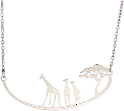 Collier girafe en argent pour femme bijou quotidien tendance pendentif