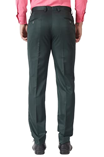 Image of MALENO Men's Slub Effect Solid Trouser | Classic Slim Fit Formal Trousers for Men | Slim Fit Trousers for Men