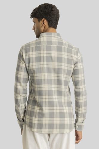 Image of SNITCH Beacon Light Grey Checks Linen Shirts
