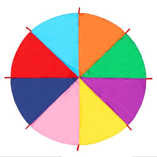 Parachute arc-en-ciel pour enfants : tapis de jeu et tente d'activité coopérative coloré