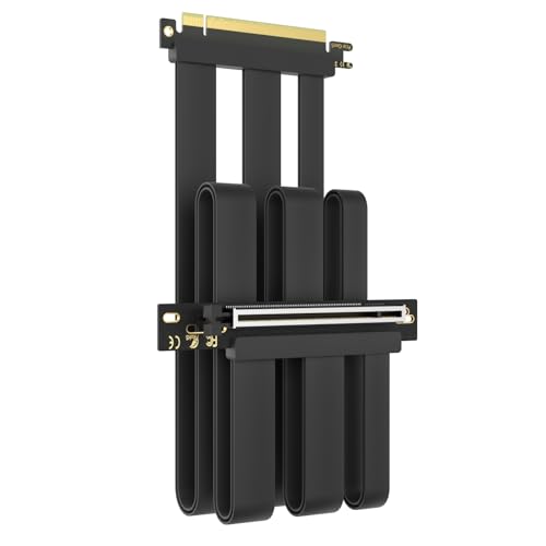 Image of GLOTRENDS 600mm PCIe 5.0 Riser Cable for RTX5090 RTX4090 RX9070 RX7900, Compatible with PCIe 5.0 /4.0 GPUs, 90 Degree Right Angle for Vertical GPU Mount