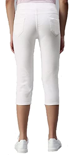 Image of ADBUCKS Womens Slim Fit Denim Lycra Stretchable Capri Mid Rise with Elasticated Waistband (Multi Color & Plus Size Also Available)