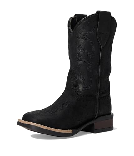 Image of ROPER Kids Boys Monterey Leather Square Toe Embroidered Casual Boots Mid Calf