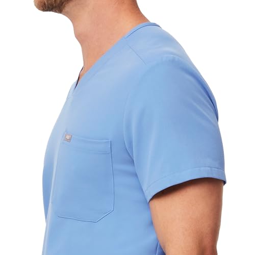 Image of FIGS Chisec Scrub Top for Men - 3 Pockets, Tailored Fit, Squared V-Neck, 4-Way Stretch, Moisture-Wicking