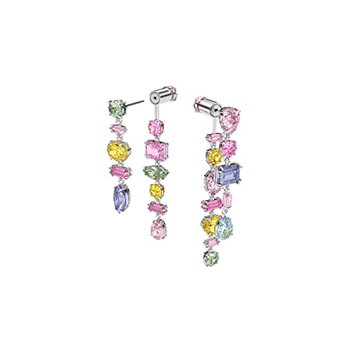 SWAROVSKI Gema drop earrings, Multicolored, Rhodium Finish