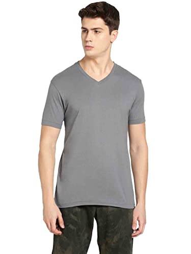 Image of Jockey 2726 Men's Super Combed Cotton Rich Solid V Neck Half Sleeve T-Shirt