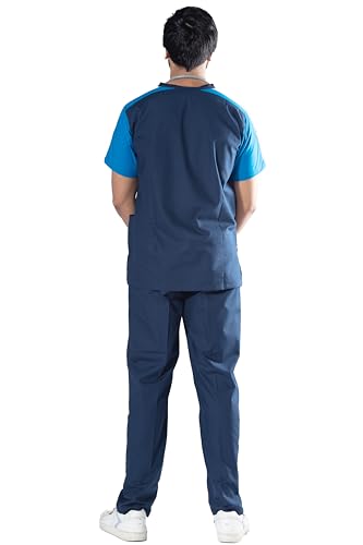 Image of UNIFORM CRAFT Men's Designer Scrub Suits DSDV04 || 6 pocket scrubs | Ideal for doctors, dentists, vets, nurses & healthcare professionals