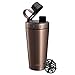 Produktbild CORDA Doppelwandiger Protein-Shaker aus Edelstahl mit Ball | Isolierte Workout-Flasche | Workout-Mixer für Fitnessstudio oder Zuhause (Kupfer  kleines Logo)