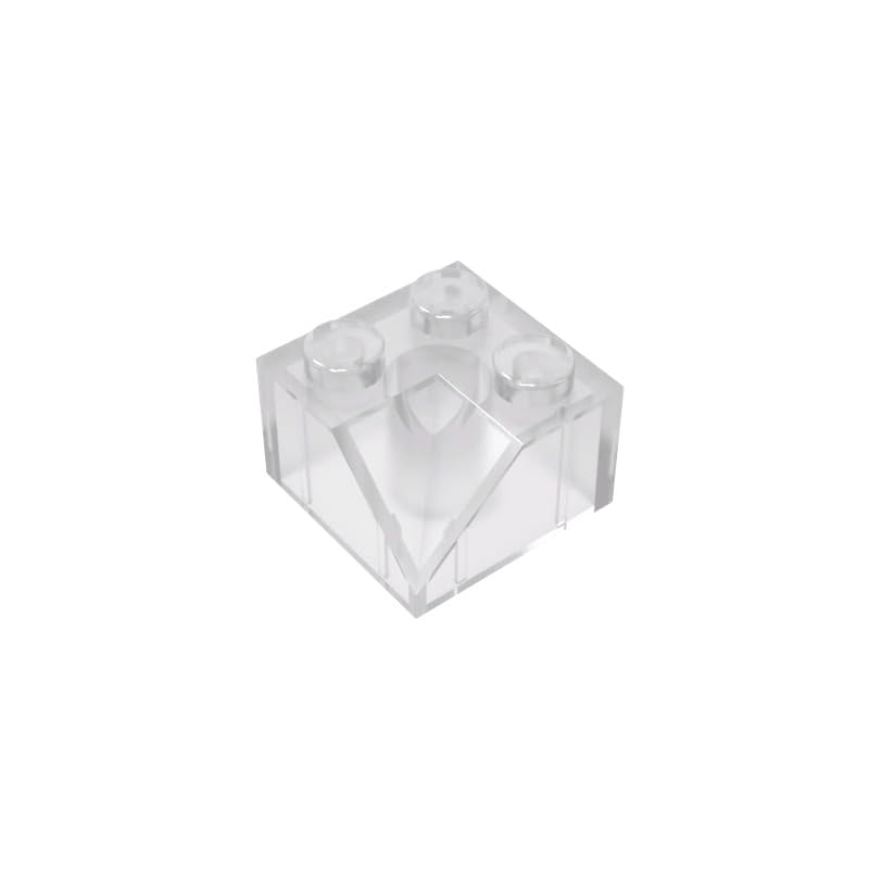 Gobricks 3046 Slope Brick 2x2 45° Sloped Concave Roof Tile 50 Pieces GDS-721 Compatible with Lego Building Blocks Color:Trans-Clear — image 1