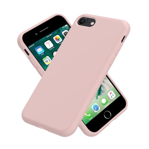 Image of iPhone SE /8 /7 Case Silicone,Soft Microfiber Lining(Sand Pink)