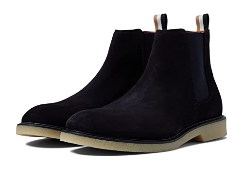 Image of BOSS mens Suede Chelsea Boot With Embossed Logo