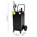 35 Gallon Gas Caddy with Pump Fuel Tank Gasoline Diesel Tank with 2 Wheels for Car,Boat,Black