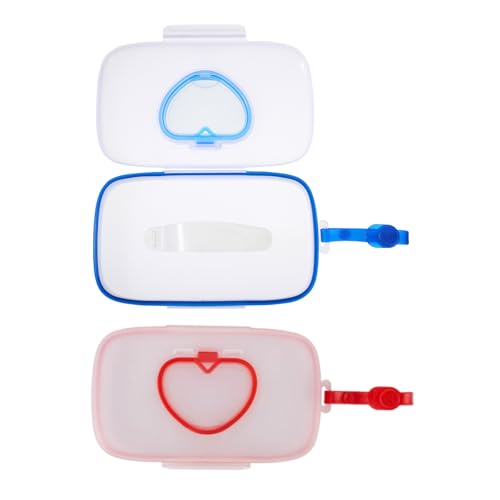Distributeur de lingettes bébé Mikinona lot de 2 étuis de voyage rechargeables avec couvercle
