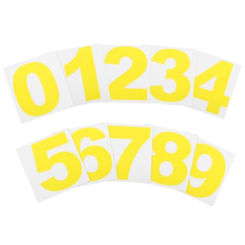 Chiffres Réfléchissants 13cm Autocollants Jaunes en Vinyle PATIKIL