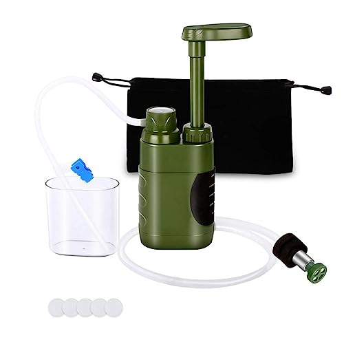 ZOMTTAR Filtro de Agua PortáTil para Exteriores Seguridad Purificador de Agua de Emergencia Herramientas de Supervivencia de Emergencia Mini Filtro de Agua para Acampar