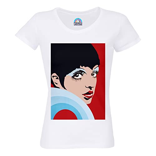 Photo de French Unicorn T-Shirt Femme Col Rond Coton Bio Andy Warhol Portrait Liza Minnelli Actrice Pop Art 70's