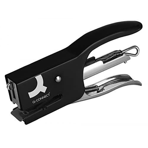 GRAPADORA Q-CONNECT KF22340 DE TENAZA METALICA COLOR NEGRO CAPACIDAD 12 HOJAS USA GRAPAS NUMERO 10
