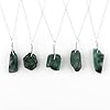 GEMKORA Natural Raw Green Emerald Rough Gemstone Pendant Necklace, Dainty Crystals, Energy Healing Stone, May Birthstone, Gift for her, Sterling Silver Jewelry 18 inch #3