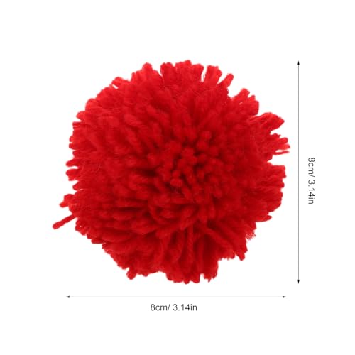 Pompones rojos sin pérdida de pelusa para proyectos DIY limpios de 8cm 2
