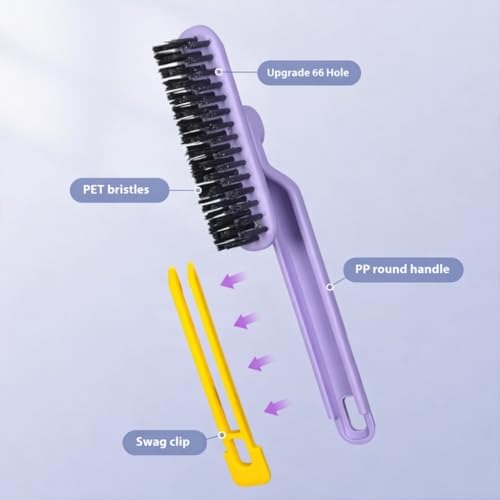 Image of DecorTwist V-Shape Grout Cleaning Brush | Hard Bristle Tile Scrubber | No-Scratch Safe for Marble Ceramic Vitrified | Bathroom Floor Corner Crevice Soap Scum Remover | Ergonomic Grip