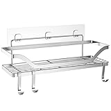 Adhesivo fuerte y libre de daños - diseño de adhesivo de gran tamaño.Instalación fácil y rápida.No es necesario dañar la pared ni la herramienta.Adhetransparente potente de gran alcance garantizar el carrito de la ducha estable, más duradero y más fuerte que otro barato.