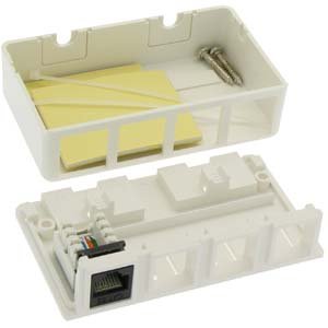 Snapklik.com : InstallerParts 4 Port RJ45 Surface Mount Box - White