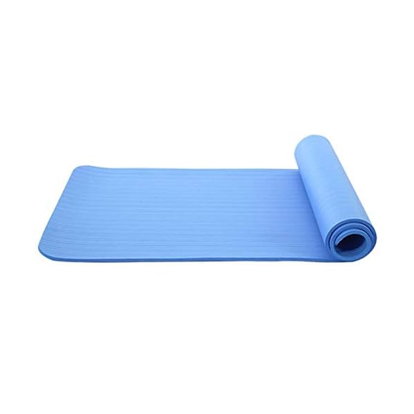 Yoga Mat Anti-Slip Yoga mat 10mm Fitness Equipment NBR Non-Slip Yoga Mat Classic Colors Fitness Pilates Mat for Outdoor Gym Exercise Dance Mat 18361cm (Color : Blue)