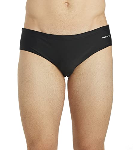 Sporti Solid Swim Brief Swimsuit - Black - 34 #TOP4