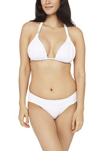 La Blanca Women's Island Goddess Rouched Halter Bikini Swimsuit Top, White, 8