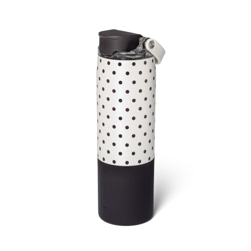 Image of BruMate Rise 25oz Water Bottle With 100% Leakproof Covered Silicone Straw | Insulated Stainless Steel Water Bottle | Cup-Holder Friendly | Fast Flow | Soft Sip Silicone Spout | BPA-Free (Polka Pearl)