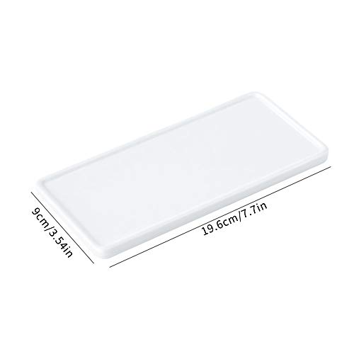 Floatant Bathroom Sink Tray Ceramic Kitchen Tray Small Candle Tray Rectangle Perfume Tray Organizer For Jewelry, Towel, Candles, Soap, Decoration Tub Kitchen Restroom Toilet - Small White #TOP1