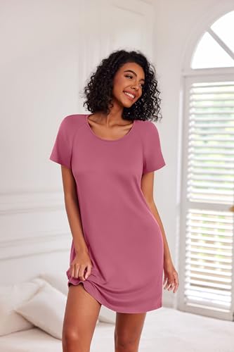 Image of Ekouaer 3 Pack Nightgowns for Women Short Sleeve Sleepshirt Button Down Nightshirt Soft Pajamas Dress Casual Sleepwear