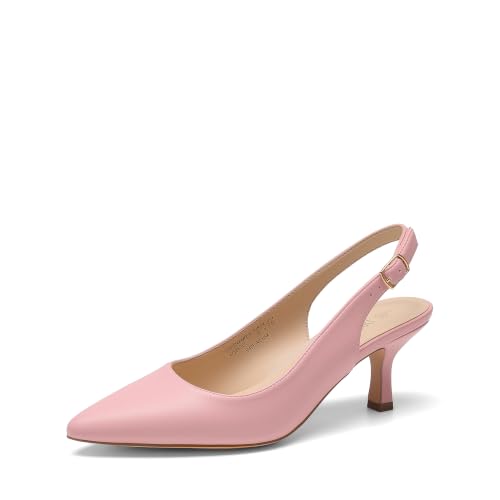 DREAM PAIRS Women's Kitten Slingback Heels Pumps,Pink-Pu,11 - image 1